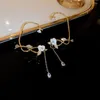 Backs Earrings Shiny Elegant Ear Hook Zircon No Pierced Female Women Cuff Korean Style Clip Rose Flower Earring Fashion Jewelry