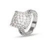 Band Rings Cable Rings Diamond Women And Men Luxury Punk Zircon Party Fashion Ring4163387