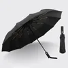 Parapluie de la colle noire en os entièrement automatique avec une quille épaisse et durable