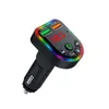 Carregador de telefone P5 Carregador colorido de atmosfera dupla carregador de carro USB Wireless Car MP3 BT5.0 FM Transmissor USB C 3.1a Carregador de Caring Fast Charing