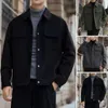 Erkek ceketler düz renk iş ceket şık sonbahar kışlık hırka kaplama