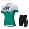 サイクリングジャージーセットCaja Rural Summer Summer Cycling Jersey Sets Maillot Ciclismo Hombre Men Cycling Clothing Short Seve Seve Seve Seve Seve Bib Bib Bike Jersey L48