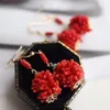 Figurine decorative Taiwan Natural Red Coral Eargrop come regalo di Natale