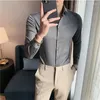 Men's Casual Shirts 9 Colors High Quality Men Dress Shirt 2024 Spring Long Sleeve Solid Business Slim Fit Homme Social 4XL