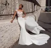 Robes de mariée sirène avec enveloppe une épaule illusion en dentelle de plage de plage de plage robe de mariée bohème4136009