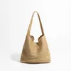 Cordon Mabula Tricoting Paille de plage Bourse d'épaule pour femme Légère Vintage Vintage Voyage de voyage Sac Hobo Simple Casual Tote