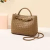 2023 Fashion High Quality Genuine Leather Bags Luxury Large Capacity Versatile Woven Cowhide Tote Casual Shoulder Handbags