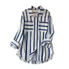 Women's Blouses Casual Loose Fit Blouse Stijlvol verticaal gestreept shirt met reverskraag lange mouwen voor streetwear