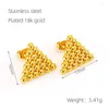 Stud Earrings Stainless Steel Embossing Ear Studs Earring Posts For Piercing Jewelry