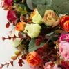 Decoratieve bloemen 3 stks 21 hoofden kunstmatige boeket mini -roos voor bruids douche bruiloft bloemen verjaardagsfeestje thuiskantoor vaasdecoratie