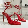 Sandales Sttiletto Sandals Strasse 95 mm Cleo Red Cleo Chaussures de soirée Femmes Haules High Talons enveloppant Chaussures de créateurs