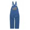 Mens Denim Bib Overalls Vintage Baggy Adjustable Strap Jumpsuit Large Size Streetwear Jeans With Pockets Workwear Romper Pant 240411