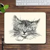 마우스 패드 손목 휴식 고양이 마우스 패드 고양이 게임 마우스 패드 귀여운 베이지 색 손으로 그린 ​​스케치 라인 아트 그리기 두꺼운 컴퓨터 키보드 작은 책상 매트