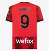 23 24 Maglia Milans Giroud Rafa Leao Pulisic 4: e Soccer Jersey Kid Kit 2023 2024 Home Away 3rd Football Shirts Calcio Maillot Tomori Theo Pleasures Fourth AC