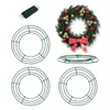 Decorative Flowers 4pcs For Floral Home Wedding Form Year Front Door Metal Wire DIY Craft Hanging Decor Wreath Frame Christmas Wall Round