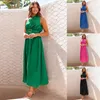 Swobodne sukienki zielone eleganckie jedno ramię dla kobiet 2024 letnia impreza bez rękawów