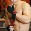 Body Building Gym Training Fitness WeightLifting Red Gloves Wrist Wraps Workout Half Finger For Men Women WeightLifting 240412