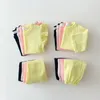 6535B Korean Childrens Clothing Set Summer Cool Thin Flying Sleeve Girls Suit Tshirtbell Bottoms Fashion Princess 240410