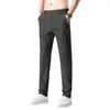 Men's Pants Chic Men Summer Straight Breathable Anti-wrinkle Slim Fit Suit Male Clothes