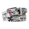 Belts Women Waist Belt Skull Print Men Cool Punk-style Waistband Cowboy