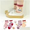 Kids Socks New Baby Soft Cotton Boys Girls Cute Cartoon Animal Stripe Dots Fashion 0-3 Months Autumn Winter Gif Drop Delivery Maternit Otso7