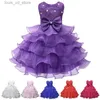 Mädchenkleider Girls Girls Prinzessin Blume Luxus Party formelle Kleider für Hochzeit Geburtstag Tutu Kleider Kinder elegante flauschige Vestidos für 4-10 Jahre T240415