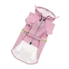 Hundkläder blixtlås valp regnrock reflekterande rand husdjur regnkläder huva vattentäta kläder för (rosa storlek 2xl)