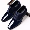Klassieke PU Poctent Leather Shoes For Men Casual Business Vower Up formeel kantoorwerk mannelijk feest bruiloft oxfords 240407