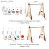 Mobiles# 1Set Play Gym Frame Baby Activity Wooden Fitness Frames Play Gym Mobile Baby Room Decoration Newborn Baby Accessories Rattle Toy Y240415Y240417AMSZ