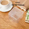 Wegwerpbekers rietjes 10 stks creatief tiramisu mold vierkant 4inch dessertcontainer frtuis cake mousse verpakking dozen duidelijk plastic met