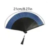 Decoratieve beeldjes Retro Chinese stijl Bone Bamboo Silk Folding Fan Classical Dance Hand Hold -fans met Tessel Wedding Party Gunsten Gift