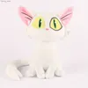 Plush dockor Cartoon Movie Plush Toys Kawaii White Cat and Black Cat Stuffed Animals Plushies Birthday Present For Children Girls Y240415