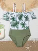 One-Pieces Coconut Palm Print Girls One Piece Swimsuit For Kid