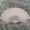 Decorative Figurines Sweet Feather Folding Fan Fairy Girl Dance Hand Costume Wedding Fancy Party Decor