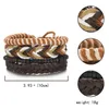 Inne bransoletki 4pcs/zestaw pleciony skórzana bransoletka dla mężczyzn Kobiety vintage yin yang infinity drewniane koraliki urok bransolety męskie opaska biżuterię240415