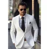 Abiti da uomo eleganti gentiluomini di lusso a petto single talltchide outfit bianco set chic blazer pantaloni da smoker giacca smoking