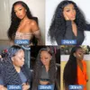 30 pouces de long 13x4 Broissures avant en dentelle à onde profonde Eau en vrac Curly Synthetic Lace Frontal Ferture Hair Wig for Women 250 Density