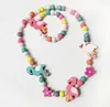 Ins 5 styles kids necklace sets accessory Colorful beads Bird Flower Rainbow Charm Beads necklacebracelet kids girl Birthday Jewe8700468