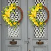 Decorative Flowers Spring Wreath Artificial Rattan Thanksgiving Door Decor 35cm/13.7inch Holiday Front For Festival