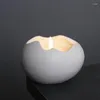 Titulares de vela Creche de luzes em forma de ovo de cerâmica