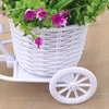 Decorative Flowers Rattan Bike Vase With Silk Colorful Mini Rose Flower Bouquet Artificial Flores For Home Wedding Decor Simulation