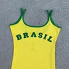 Frauen Tanks Sommer Rückenless sexy Camisole Frauen schlanker Strandweste 2024 ärmellose Kleid Streetwear Brazil drucken sinnliche Tanktops Y2K Ernte