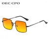 Lunettes de soleil OEC CPO Fashion Square Men Brand Designer Vintage Metal Sun Sunes For Women Retro Travel UV400 Eyewear OCULOS