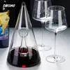 Crystal Wine Decanter Handgjorda Red Brandy Champagne Glasögon Pyramid Bottle Jug Pourer Aerator för Family Bar 240415