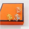 Casal Rings 2024 Novo anel de corrente de porco de luxo Diamond Womens 18k Gold Designer Drop Drop Delivery Jóias Otua9