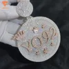 Anpassad Sterling Sier Letter Namn Pendant Hip Hop Men's Jewelry Iced Out Moissaite Necklace Pendant