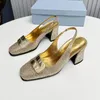 Scarpe eleganti per donne size34-42 seta Pompe cristalline in pelle genuina Slingbacks Decorazione in metallo super alte Zapatillas Mujer