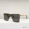 Sunglasses 2024 Luxury Runway Style Metal Three-dimensional Box Fashion Brand Design Flat Top Large Frame Integrated Mirror