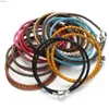 Other Bracelets 12 Colors Double layer Braided Leather Bracelet Fit Original Charm Bracelets Making Pulseras Christmas Gift For Women WholesaleL240415