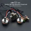 Cables Electric Guitar Wiring Harness Prewired Two Pickup 500K Big Pots 3 Way Toggle Switch for LP Electric Guitarra